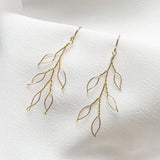 Neve delicate gold wire leaf earrings debbiecarlisle.com £35