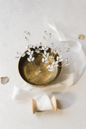 Opal wedding hairpins trio set