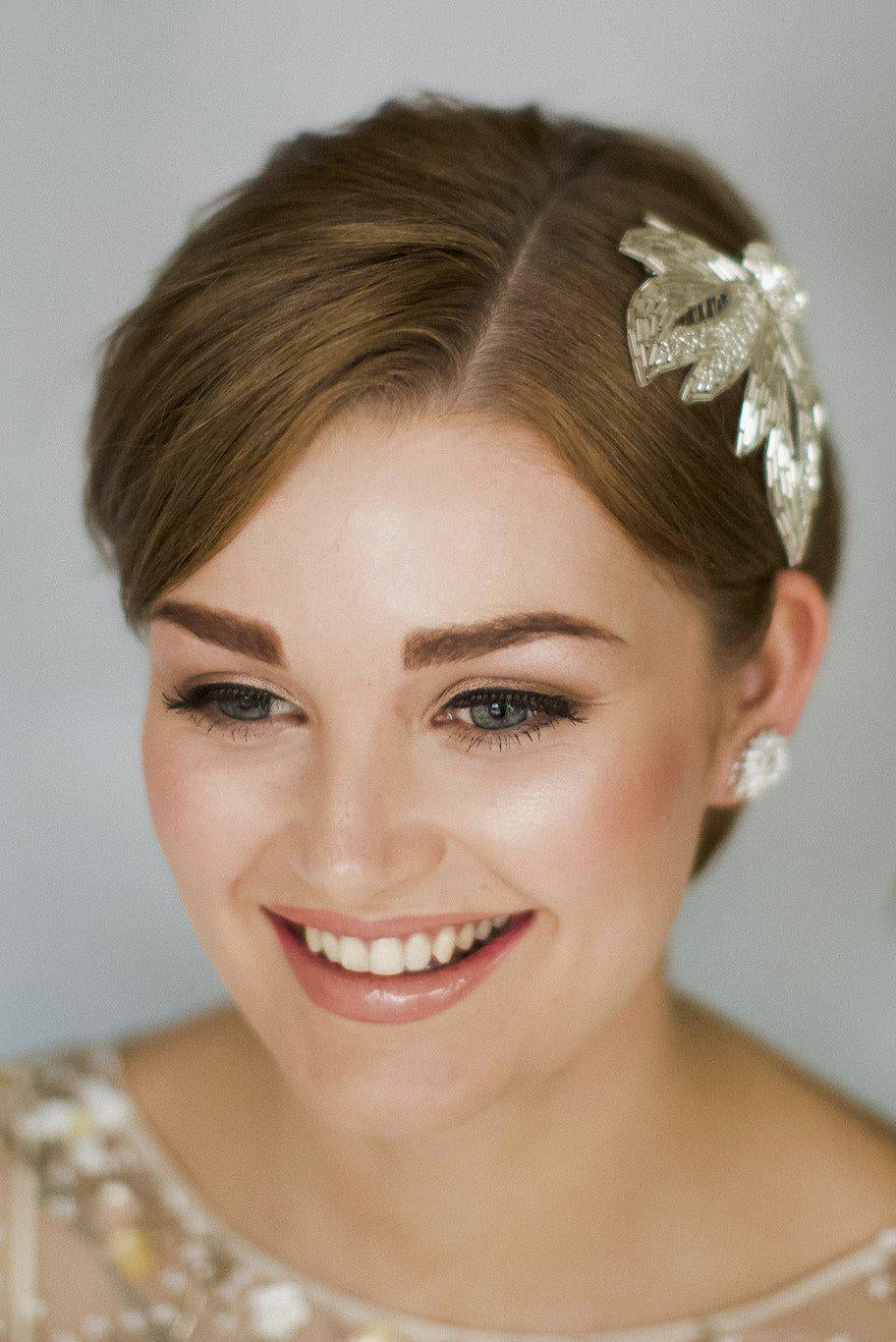 Olivia silver leaf hair comb - Debbie Carlisle