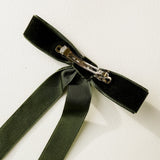 Handsewn Velvet Clip-On Bow For Hair Or Outfit