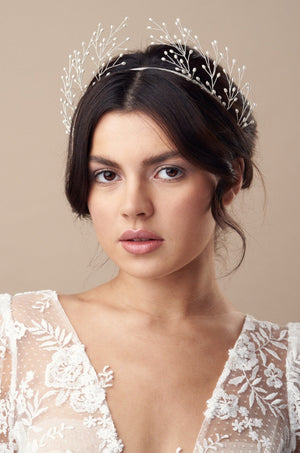 Delicate pearl crown for a woodland bride - Maeve
