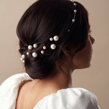 Simple pearl headband with matching single pearl hairpins  - Pru