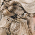 Small rose gold flower wedding hairvine for back of updo or half up hair - Phoebe