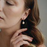 Pippa small drop baroque pearl earrings gold