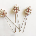 Rose gold crystal hair pins - Lyra