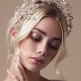 Rose gold crystal flower crown - Mabel
