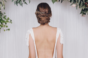 Simple botanical inspired crystal or pearl hair vine - Rosie
