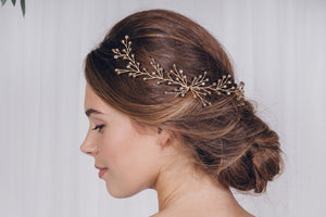 Simple botanical inspired crystal or pearl hair vine - Rosie