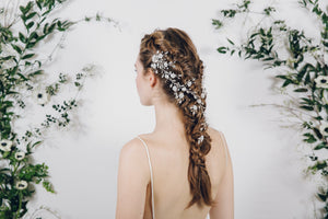 Scarlett flower hair vine and Saffron hair pins plait