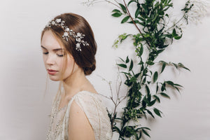 Scarlett crystal flower hair vine with Saffron hair pins