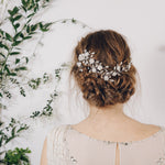 wildflower asymmetrical crystal wedding hair vine
