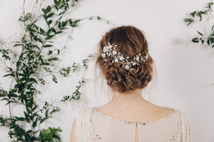 wildflower asymmetrical crystal wedding hair vine