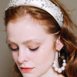 Angelica Padded Headband With Crystal Leaves