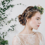 silver jewellery bridal headband with flower crown