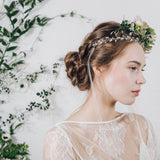 silver jewellery bridal headband with flower crown