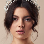 Silver crystal flower crown - Mabel
