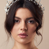Silver crystal flower crown - Mabel