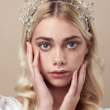 Star crown in silver with 4 matching Lunaria hairpins - Starlet