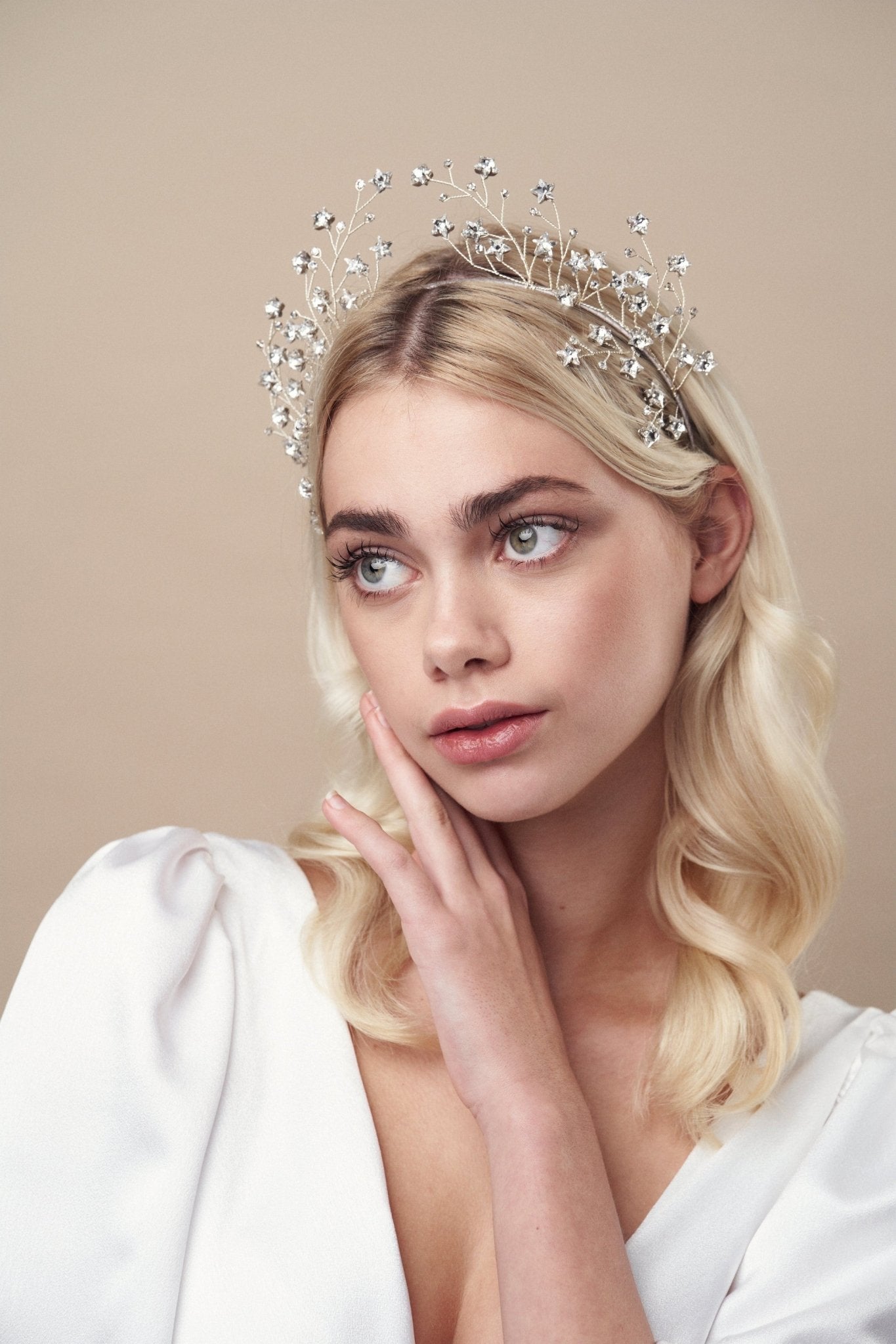 Star crown in silver with four matching hairpins - Starlet