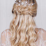 Large silver flower wedding hair comb - Small Sybil - Debbie Carlisle