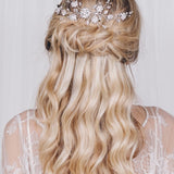 Large silver flower wedding hair comb - Small Sybil - Debbie Carlisle