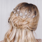 Large silver flower wedding hair comb - Small Sybil - Debbie Carlisle