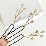 Small clear gold crystal hairpins by Debbie Carlisle - Haillie 