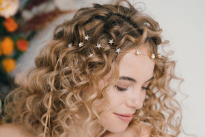 Star crystal wedding headband and hairpins set - Star
