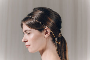 Star Swarovski crystal wedding headband in gold - Star