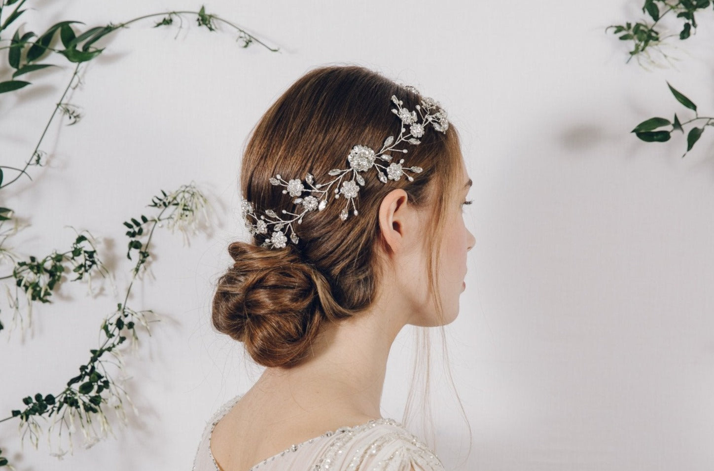 Dramatic crystal and pearl bridal hair vine - Sydney - Debbie Carlisle