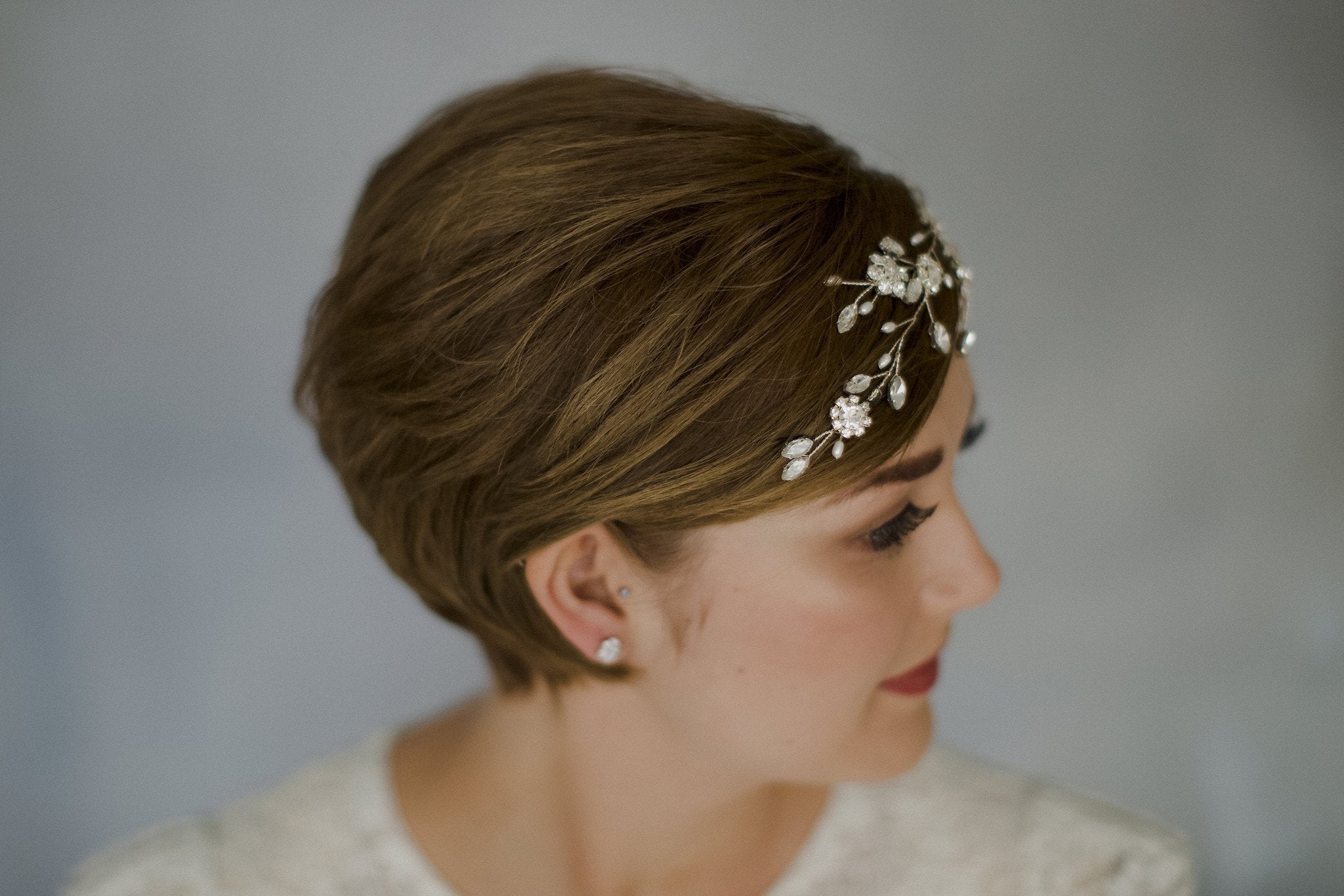 Dramatic crystal and pearl bridal hair vine - Sydney - Debbie Carlisle