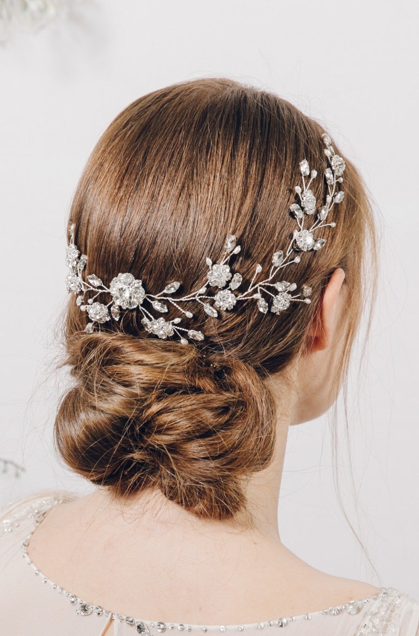 Dramatic crystal and pearl bridal hair vine - Sydney - Debbie Carlisle