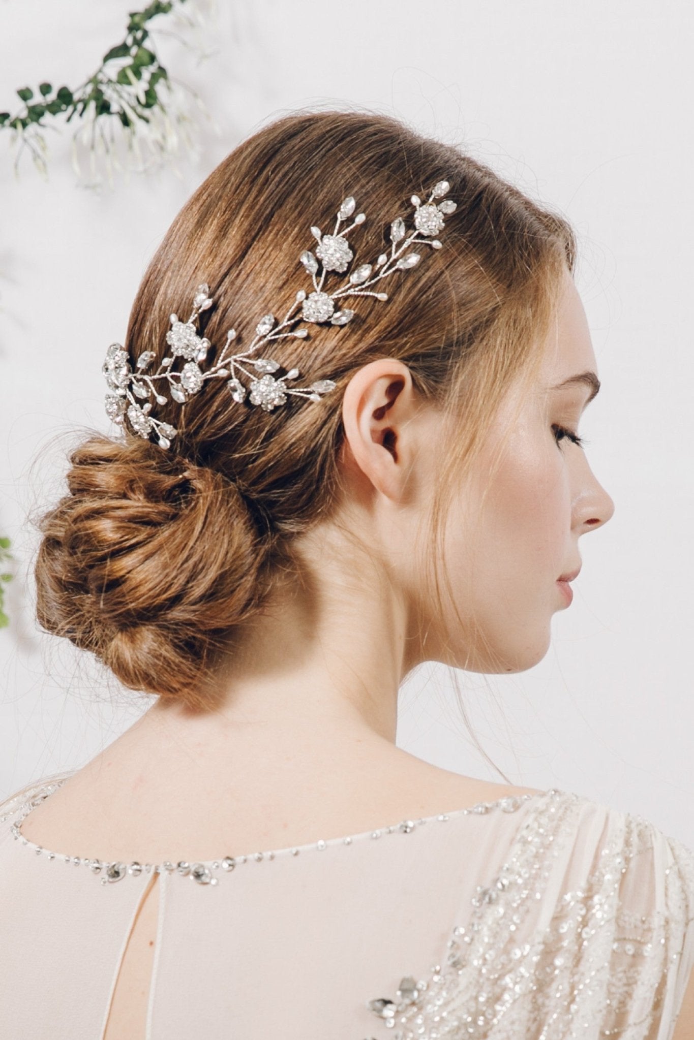 Dramatic crystal and pearl bridal hair vine - Sydney - Debbie Carlisle