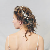 Sylvie gold and ivory trailing bridal hair vine comb