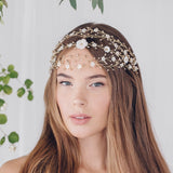 Gold Loretta wedding headband flower crown - Sample Sale