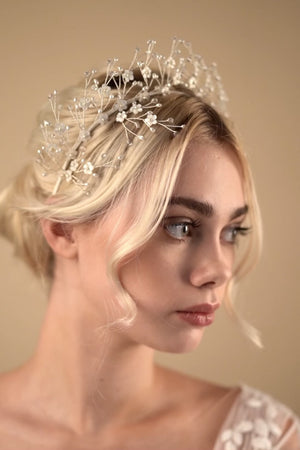 Crystal flower wedding hairpin - Coralie