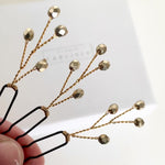 Small antique gold crystal hairpins by Debbie Carlisle - Haillie 