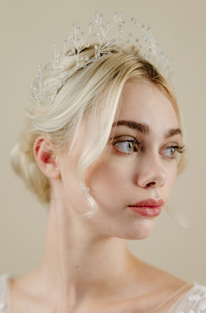 clear crystal boho crown 