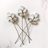 Swarovski crystal bridal hair pin trio in opal - Lyra