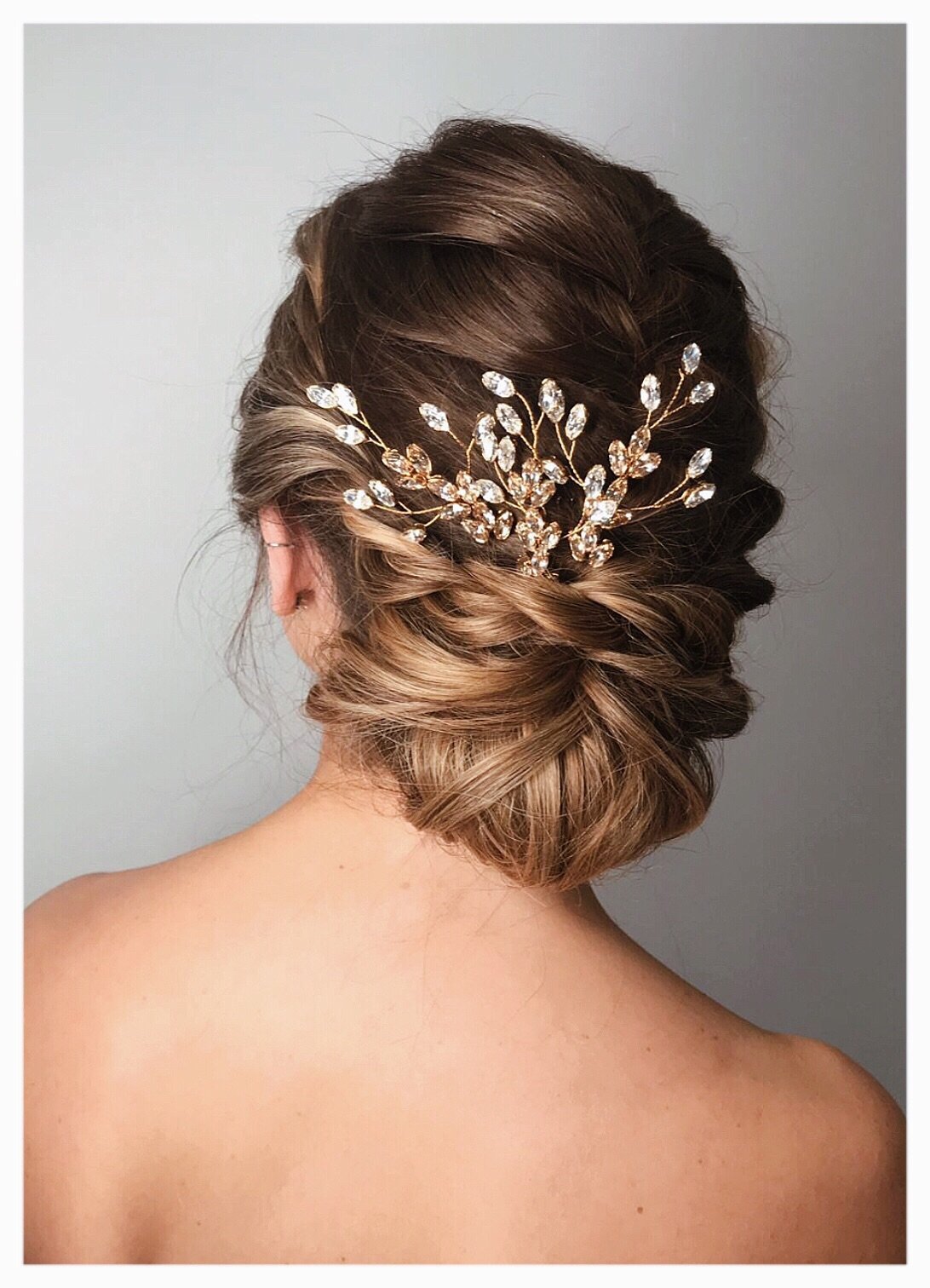 Gold Swarovski updo hairpins