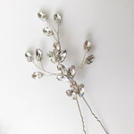 Large Swarovski crystal wedding hair pin in silver - Nova