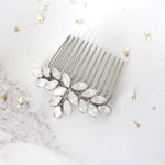 Vintage style Swarovski crystal wedding hair comb in opal - Luna