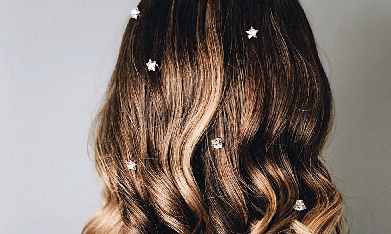 silver star hair pins