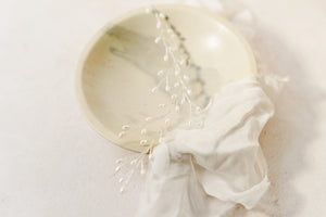 Pearl botanical branch wedding hair vine - Small Rosemary