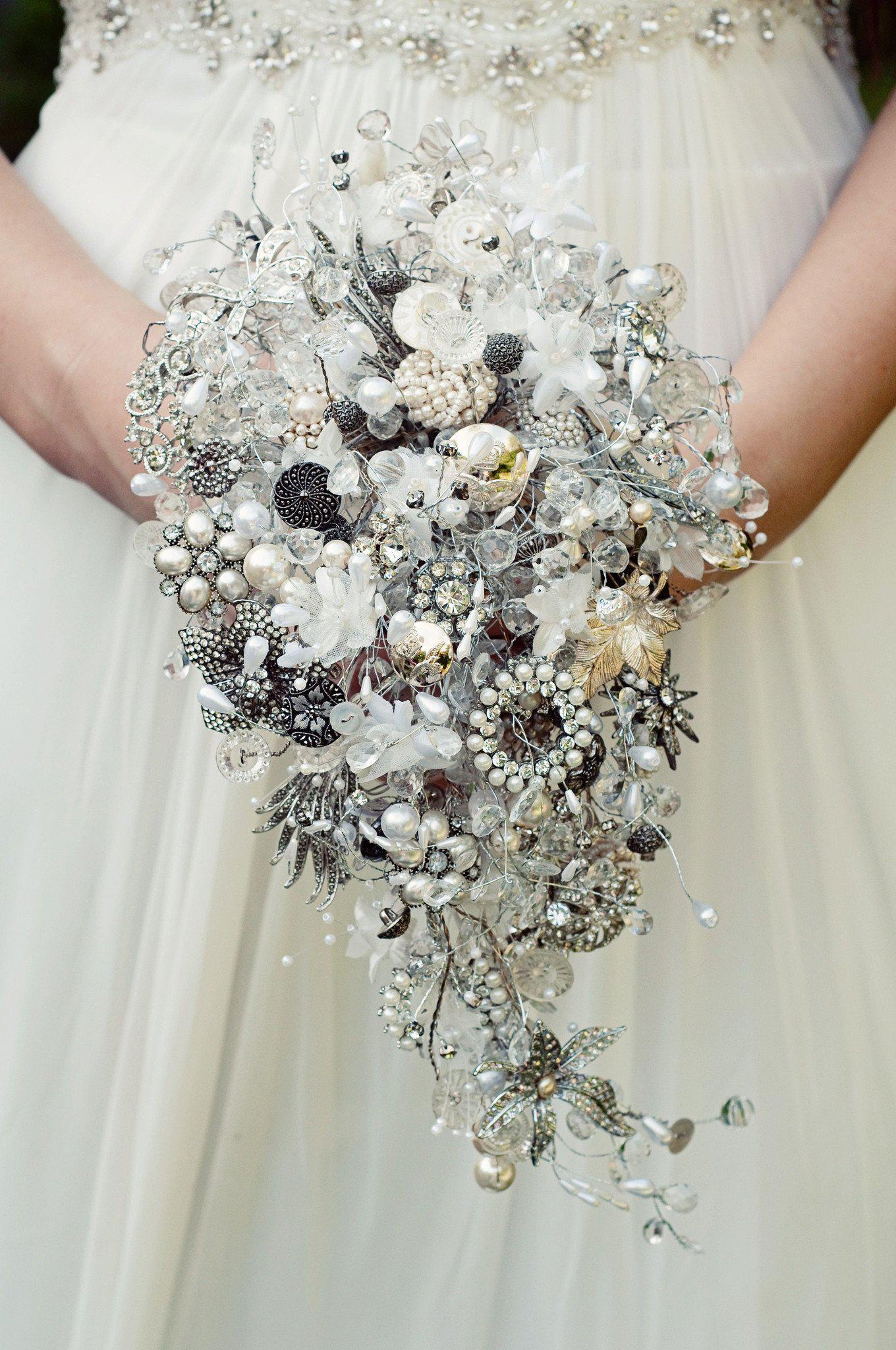 Luxury Brooch Bouquet - Large Teardrop Shower Bouquet